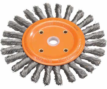 WALTER BENCH WHEEL BRUSH WITH KNOT-TWISTED WIRES